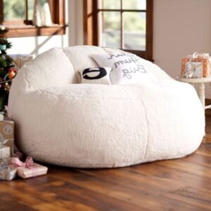 Furnista Lamb Velvet Bean Bag Chair – Plush Ultra-Comfy Lounge Chair for Indoor & Outdoor | Ultra-Soft Comfort for Adults & Kids