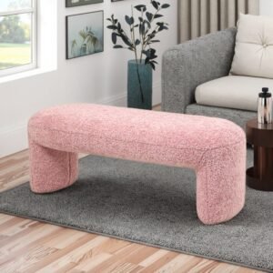 Furnista Modern Eco-Friendly Fabric Ottoman Stool for Home for Living Room Bedroom Hotel Apartment Use Tufted Entry Shoe Bench