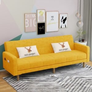 Furnista Modern Simple Living Room Bedroom Rental Apartment Foldable Fabric Sitting and Lying Dual-Purpose Sofa Bed