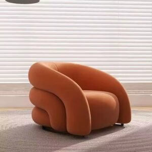 Furnista Modern Velvet Leisure Sofa Chair – Light Luxury Accent Armchair for Living Room & Lounge Spaces